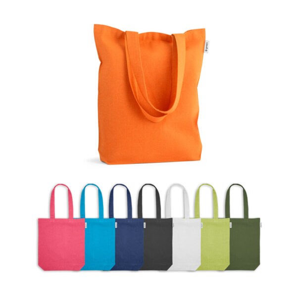 SL042 - Sacola em 50% algodão, 30% algodão reciclado e 20% poliéster reciclado (220 g/m²).