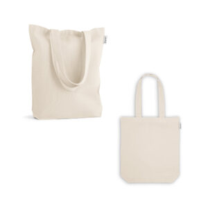 SL049 - Sacola em 50% algodão, 30% algodão reciclado e 20% poliéster reciclado (220 g/m²).