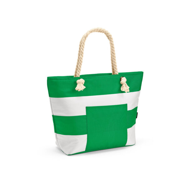 SL054 - Sacola térmica em 600D poliéster reciclado (100% rPET) e alça em algodão com 65 cm. - Image 6