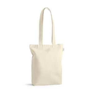 SL061 - Sacola 100% algodão reciclado (140 g/m²) com alças de 75 cm.