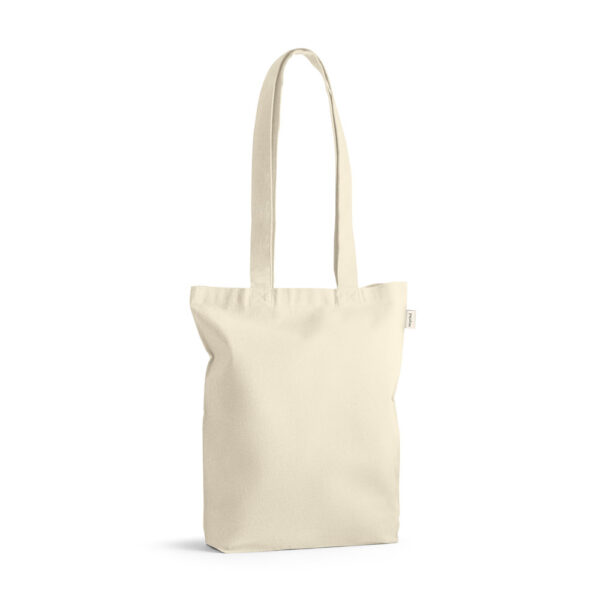SL061 - Sacola 100% algodão reciclado (140 g/m²) com alças de 75 cm.
