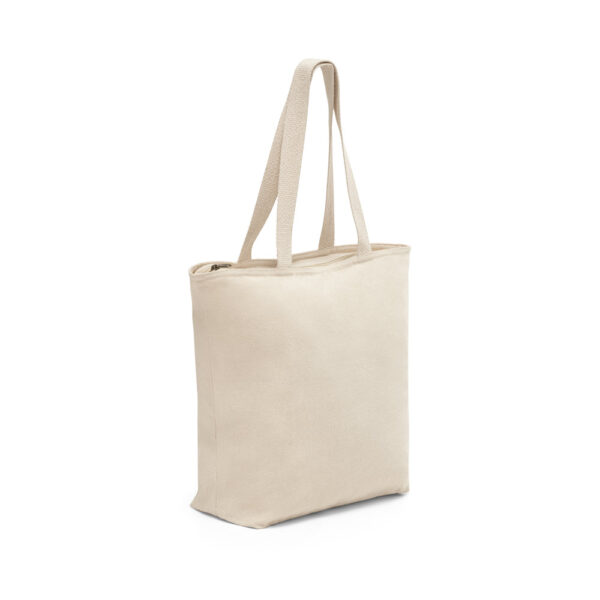 SL046 - Sacola 100% algodão (280 g/m²) com fecho e bolso interior. - Image 2
