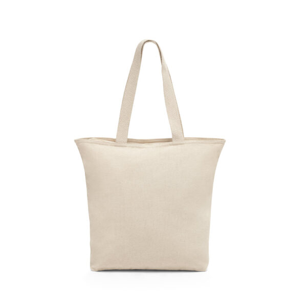 SL046 - Sacola 100% algodão (280 g/m²) com fecho e bolso interior. - Image 3