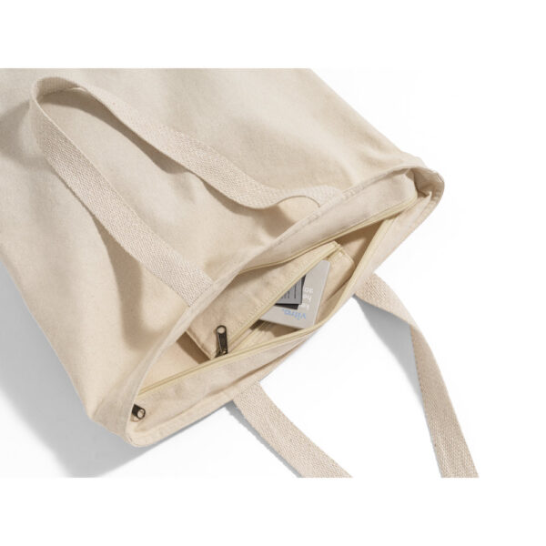 SL046 - Sacola 100% algodão (280 g/m²) com fecho e bolso interior. - Image 5