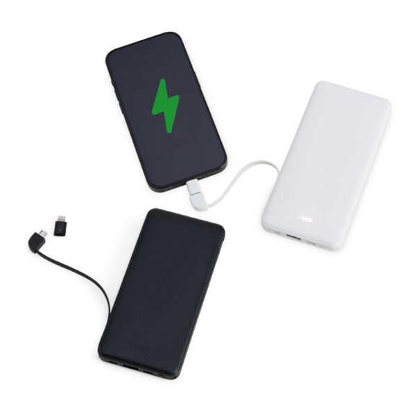 PW017 -  Power bank plástico de 10.000mAh com indicadores led.
