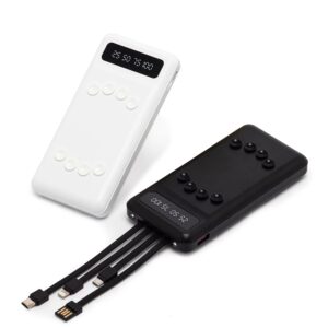 PW016 - Carregador power bank de 10.000mAh com lanternas e múltiplas saídas.