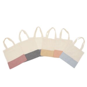 SL063 - Sacola ecológica de algodão com alças costuradas na parte interna.