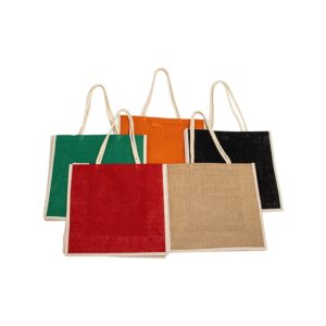 SL072 - Sacola ecológica confeccionada em juta com alças costuradas na parte interna. 