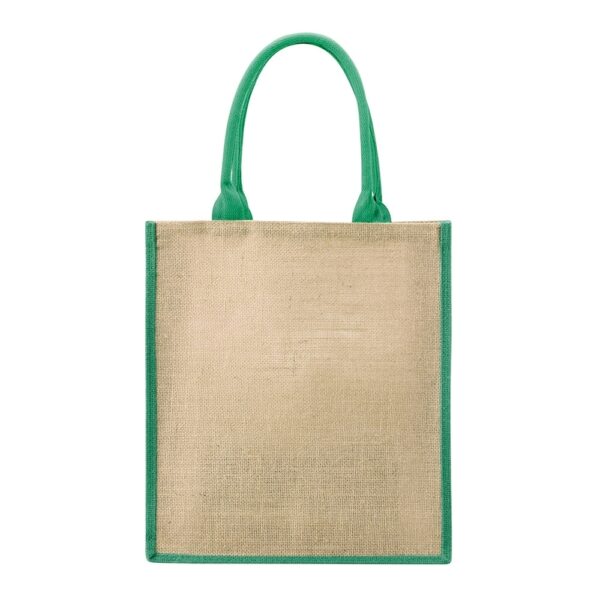 SL074 - Sacola ecológica confeccionada em juta com alças costuradas na parte interna. - Image 6